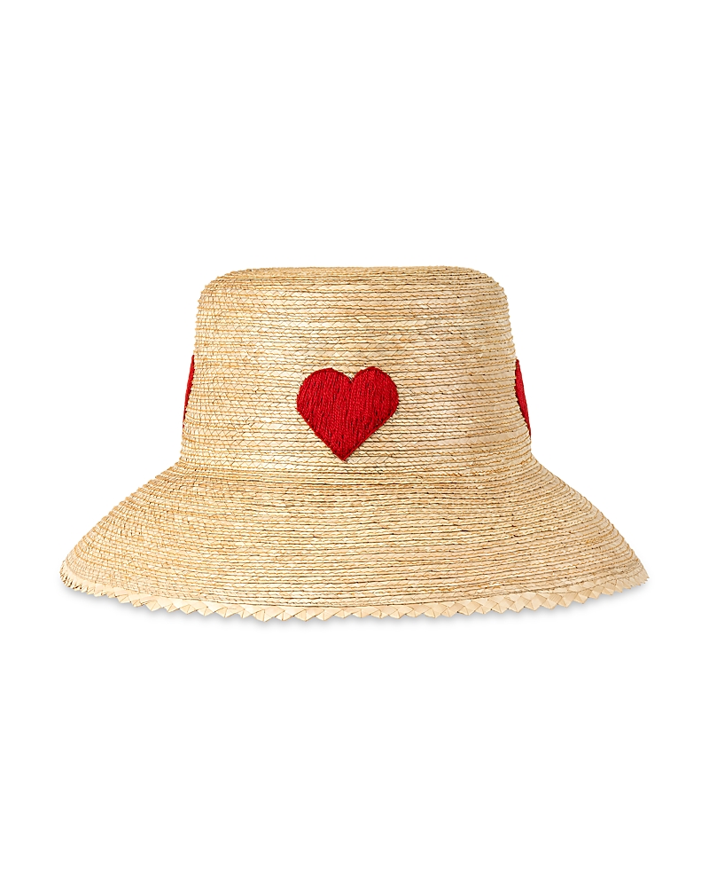 Sunshine Tienda Heart Palm Straw Bucket Hat