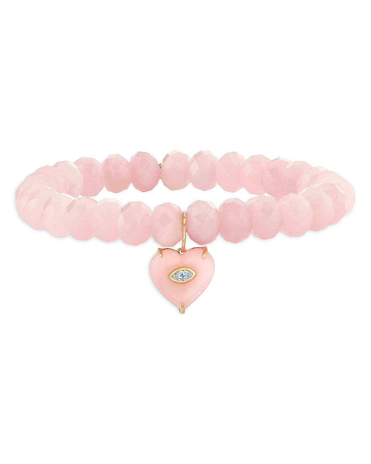 Sydney Evan 14K Yellow Gold Diamond, Pink Opal & Rose Quartz Bracelet