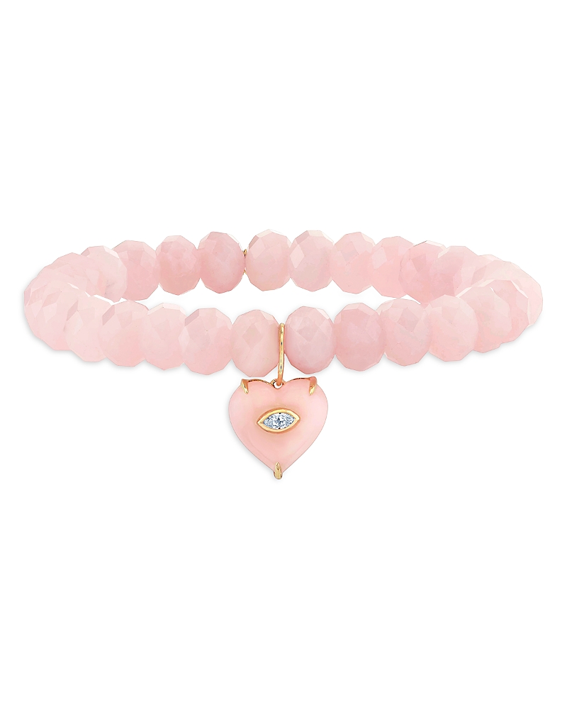Sydney Evan 14K Yellow Gold Diamond, Pink Opal & Rose Quartz Bracelet