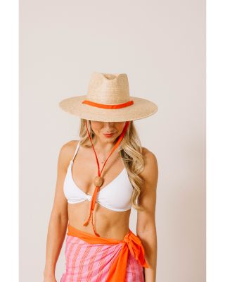 Bright Cherry Rancher Palm Straw Hat