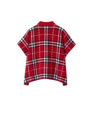 Girls' Check Wool Cape - Baby