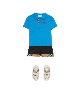 Boys' Check Turn Up Cotton Shorts - Baby, Little Kid