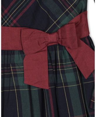 Girls' Organic Pleated Collar Dress with Sash - Baby, Little Kid, Big Kid