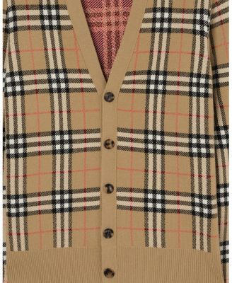  Check Cotton Wool Cardigan