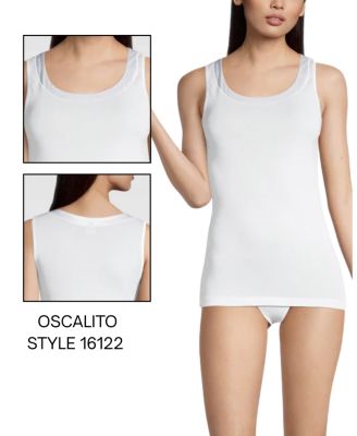 Cotton Scoop Neck Tank Top with Satin Trim