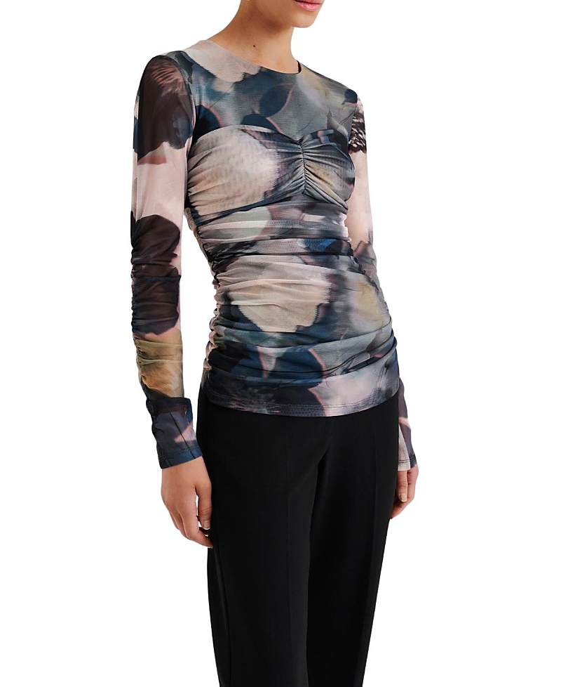 Malina Elionora Sheer Jersey Long Sleeve Top