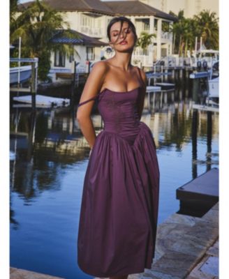 Oakleigh Cotton Lace-up Back Midi Dress