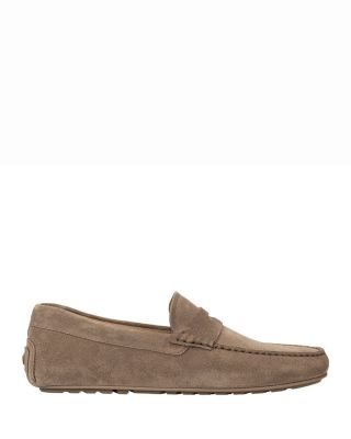 BOSS Men's Noel Beige Suede Moccasins