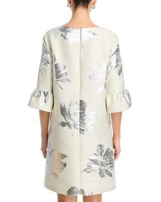 Ruffled Cuff Metallic Dress