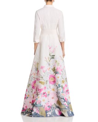 Taffeta Collared Gown