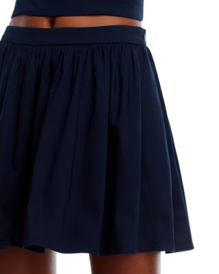 Sateen Weave Flare Mini Skirt
