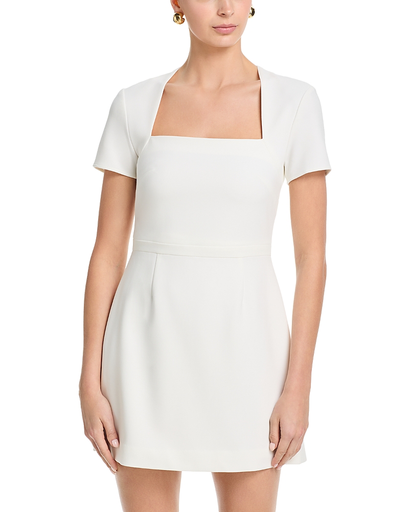 French Connection Whisper Square Neck Short Sleeve Mini Dress