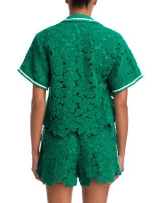 Glenn Lace Camp Shirt & Holly Lace Shorts Swim Cover-Up 