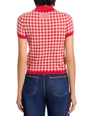 Gingham Shrunken Polo Sweater