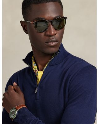 Cotton Quarter Zip Mockneck Sweater