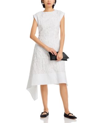 3D Flower Embroidered A Line Dress