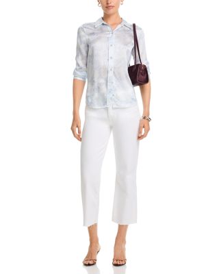 Wanda High Rise Crop Wide Leg Jeans in Blanc