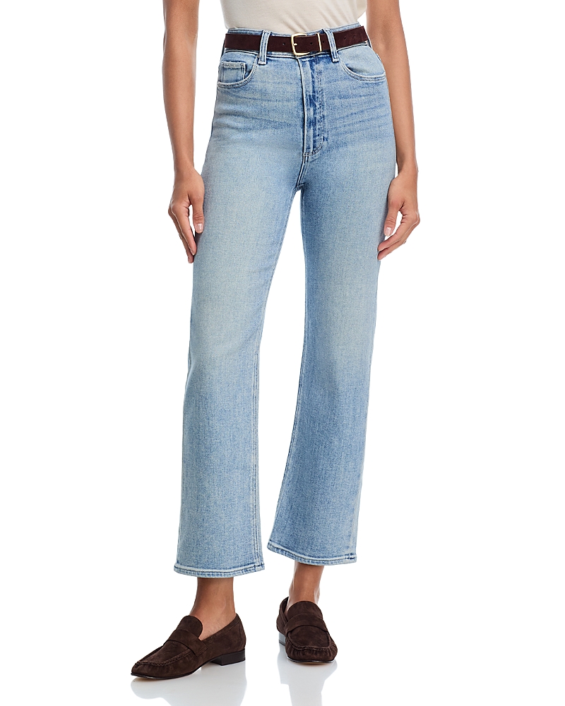Paige Stevie High Rise Ankle Straight Jeans in Lisbon Light