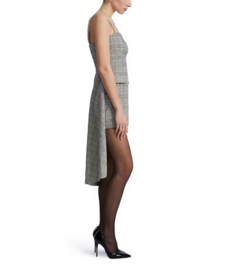 Glen Plaid Dress with Drape