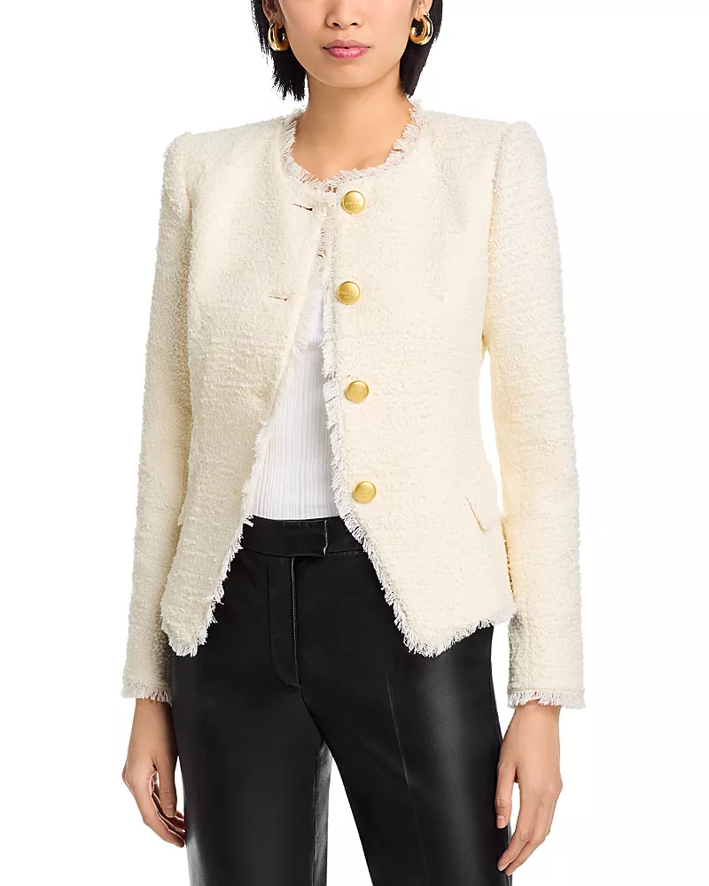 L'Agence Nerina Collarless Structured Blazer