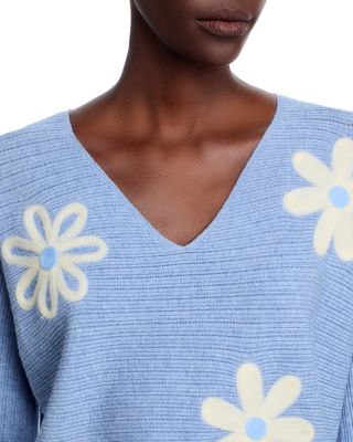 Floral Embroidered Dolman Sweater