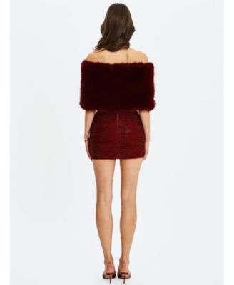 Darleen Rhinestone Mesh Low Waist Ruched Skirt