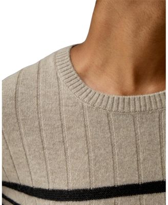  Drop-Shoulder Striped Cashmere Sweater