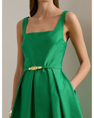Belted Faille Cocktail Dress