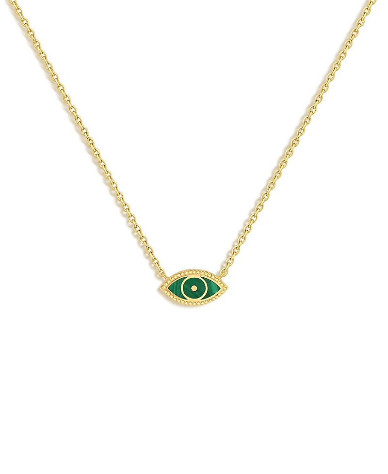 Karma and Luck Future Visions Evil Eye Malachite Gold Necklace