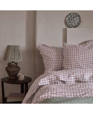 Gingham Linen Blend Duvet Cover, Twin