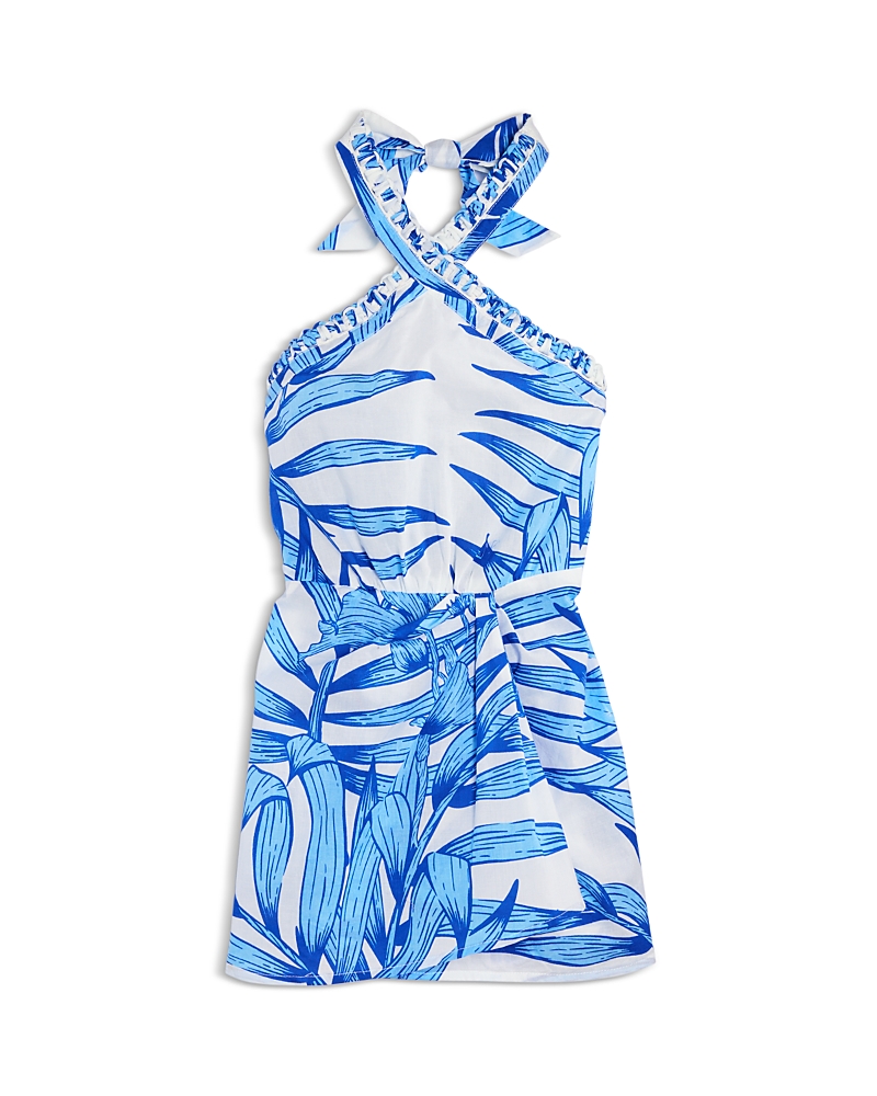 Poupette St. Barth Girls' Palm Leaf Print Dress - Little Kid, Big Kid