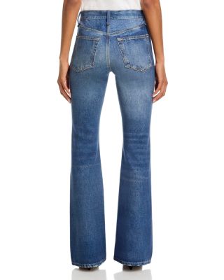 Miramar Ponte Dahlia Mid Rise Kick Flare Leg Jeans in Cosmo