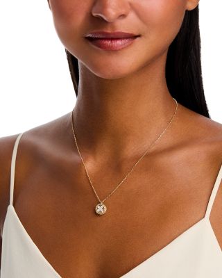 18K Yellow Gold Venetian Medallions Pink Opal, Mother of Pearl & Diamond Oval Pendant Necklace, 15-17"