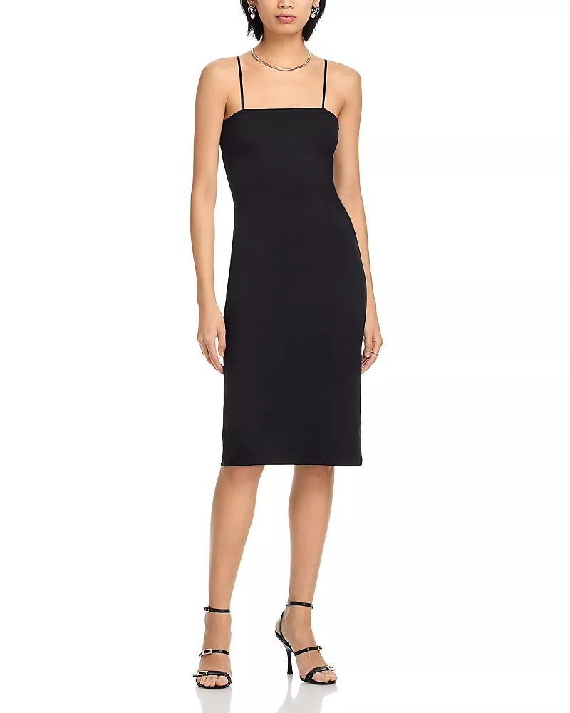 L'Agence Eira Spaghetti Strap Midi Dress