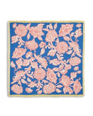 Block Floral Oversized Silk Scarf