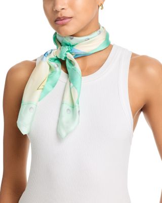 Travel Stickers Square Silk Scarf