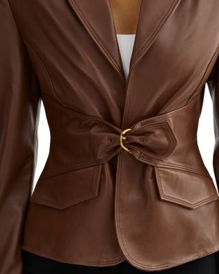Leather Belted Blazer