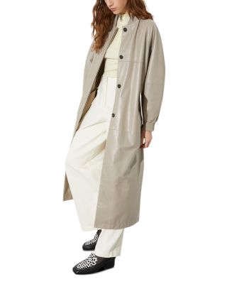 Glossy Leather Duster Coat