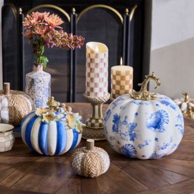 Mocha Check 4" Pillar Candle