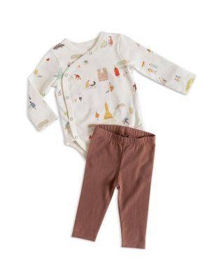 Unisex Long Sleeved Printed Kimono One Piece Bodysuit - Baby