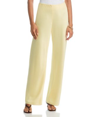 High Waist Wide Leg Satin Pants
