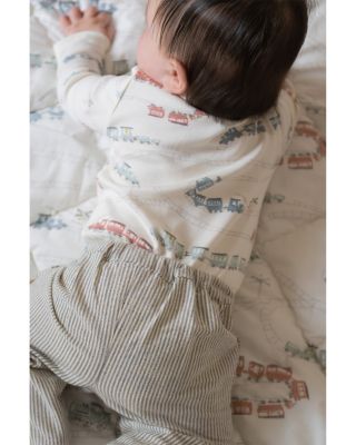 Unisex Henley Long Sleeved One Piece Printed Bodysuit - Baby