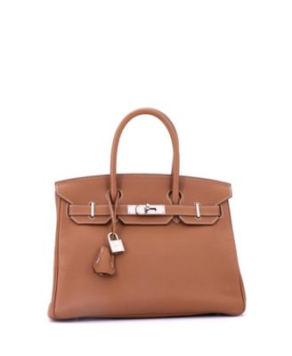 Birkin 30 Handbag Brown Togo with Palladium Hardware