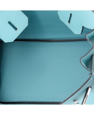 Birkin 30 Handbag Blue Epsom with Palladium Hardware