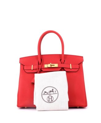 Birkin 30 Handbag Red Togo with Gold Hardware