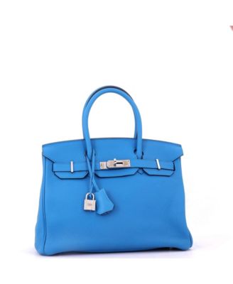 Birkin 30 Handbag Blue Togo with Palladium Hardware