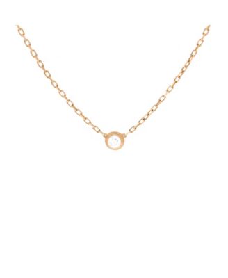  Small Cartier D'Amour Pendant Necklace 18K Rose Gold with Diamond, 14.75 - 16"