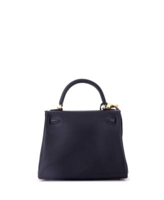 Kelly 25 Handbag Black Swift with Gold Hardware
