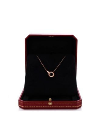  Love Interlocking Pave Necklace 18K Rose Gold and Diamonds, 14.75 - 16"