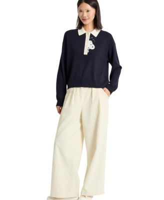  Women's Wool-Cashmere Peanuts Polo Shirt